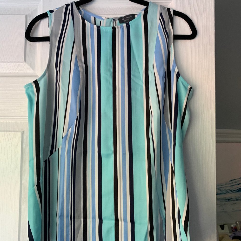 cool tone stripe blouse